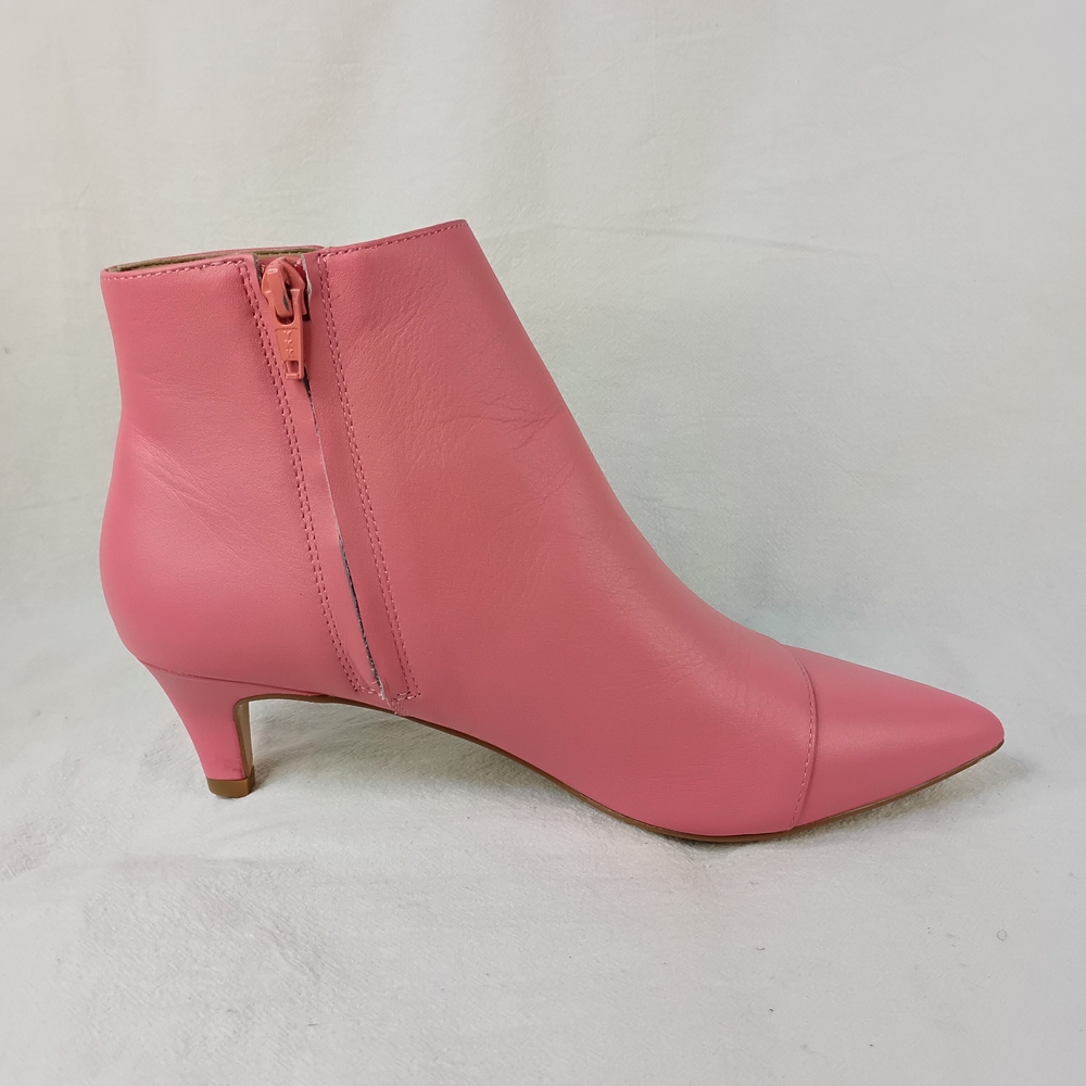 Kurt Geiger London Pink Leather Ankle Boots Kitten Heel Side Lace Beaded 37 US 7 - Picture 5 of 16